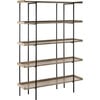 Cecilia Retro Mid-Century 5-Tier Wood Etagere, Black - Bookcases - 2