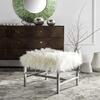 Horace Faux Sheepskin Bench, Chrome - Accent Seating - 4