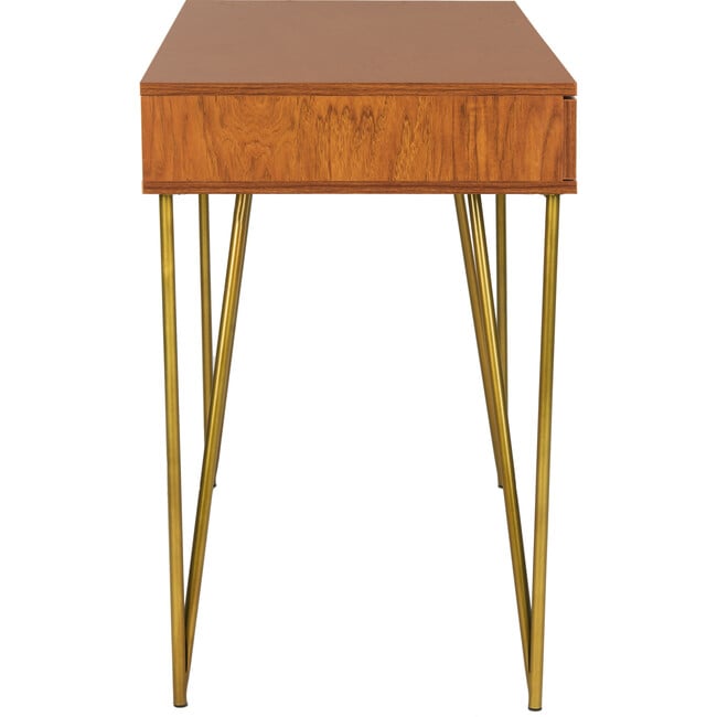 Pine Two-Drawer Desk, Gold - Desks - 3