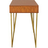 Pine Two-Drawer Desk, Gold - Desks - 3
