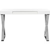Paley Lacquer & Chrome Desk, White/Silver - Desks - 1 - thumbnail