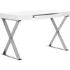 Paley Lacquer & Chrome Desk, White/Silver - Desks - 2