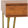 Pine Two-Drawer Desk, Gold - Desks - 5