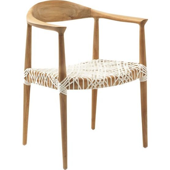 Bandelier Arm Chair, White/Natural