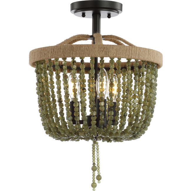 Davin Flush Mount, Green - Lighting - 2