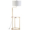 Crispin Floor Lamp Side Table, Gold - Lighting - 1 - thumbnail