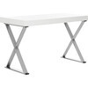 Paley Lacquer & Chrome Desk, White/Silver - Desks - 4