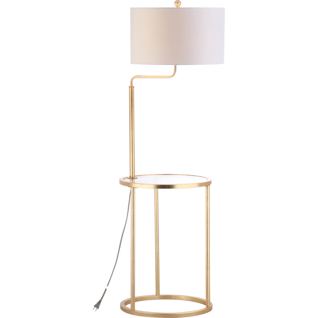 Crispin Floor Lamp Side Table, Gold