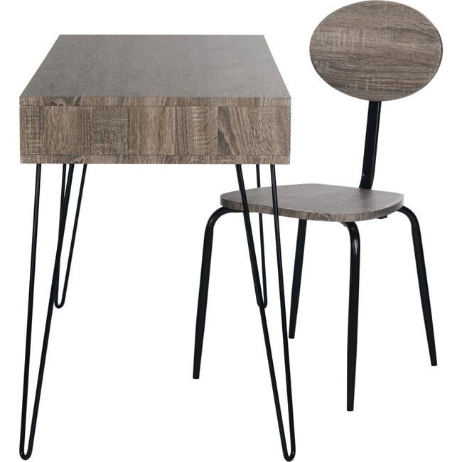 Winta Desk + Chair, Grey - Desks - 4