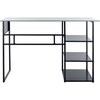 Xyla 3 Shelf Glass Top Desk, White/Black - Desks - 1 - thumbnail