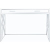 Elaine 1 Drawer Desk, White/Silver - Desks - 1 - thumbnail
