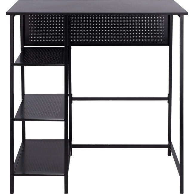 Hayden 3 Shelf Standing Desk, Black - Desks - 1