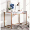 Elodie 1 Drawer Desk, White/Gold - Desks - 2