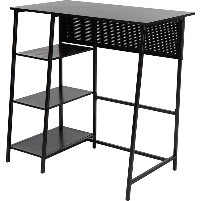Hayden 3 Shelf Standing Desk, Black - Desks - 3