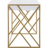 Elaine 1 Drawer Desk, White/Gold - Desks - 5