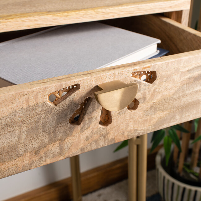 Lily 2 Drawer Desk, Natural - Desks - 4