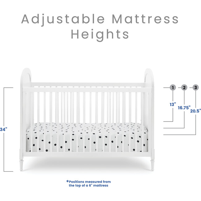 Madeline 4-in-1 Convertible Crib, Bianca White - Cribs - 4