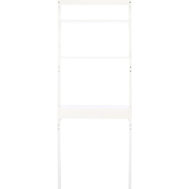 Pamella 2 Shelf Leaning Desk, White - Desks - 5