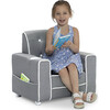 Chelsea Kids Upholstered Chair with Cup Holder, Soft Grey - Kids Seating - 3
