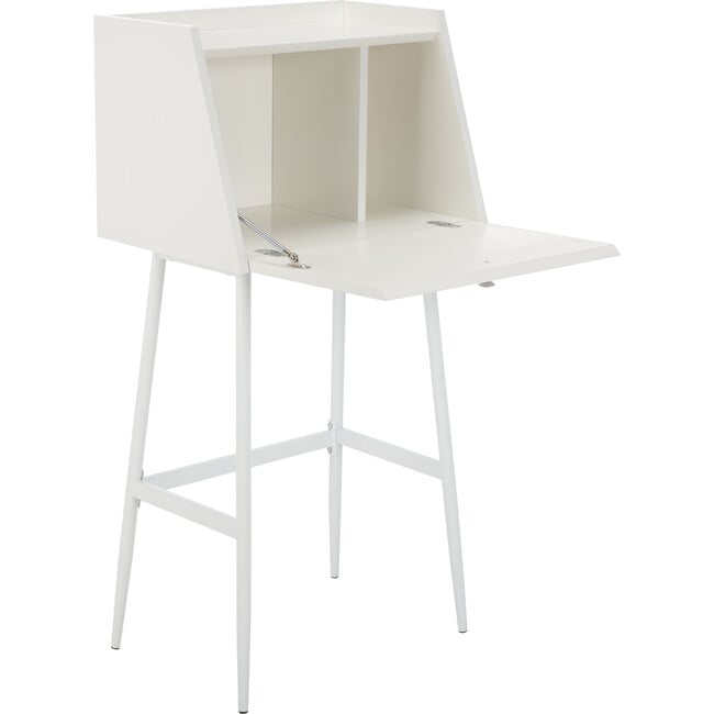 Xander Modern Secretary Desk, White - Desks - 4