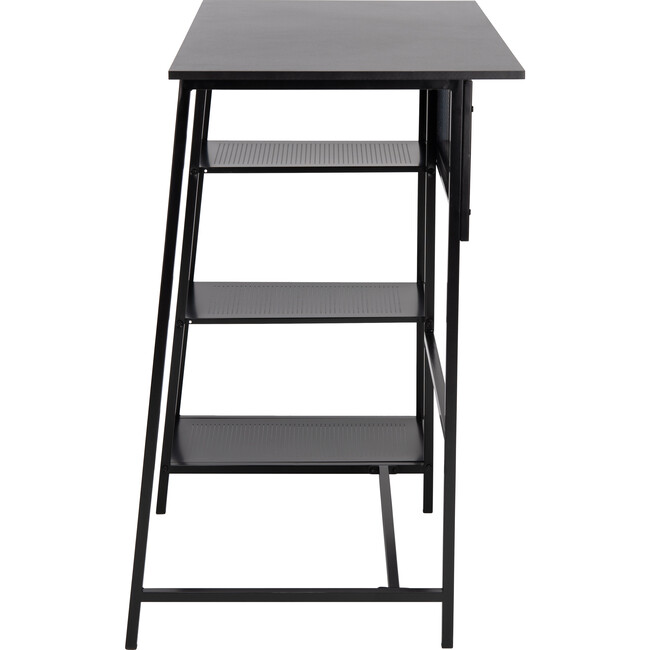 Hayden 3 Shelf Standing Desk, Black - Desks - 4