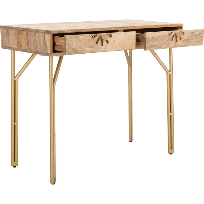 Lily 2 Drawer Desk, Natural - Desks - 5