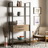 Skylar 4 Tier 1 Drawer Etagere, Gunmetal - Bookcases - 6