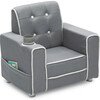 Chelsea Kids Upholstered Chair with Cup Holder, Soft Grey - Kids Seating - 4