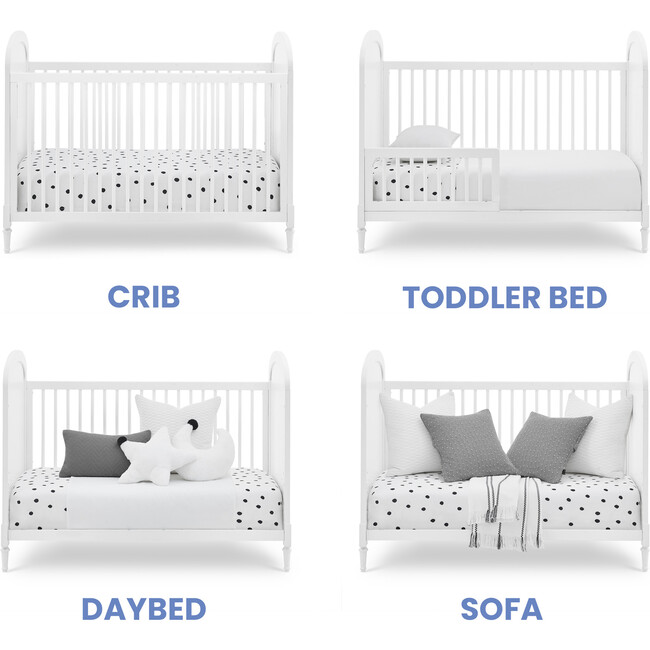 Madeline 4-in-1 Convertible Crib, Bianca White - Cribs - 6