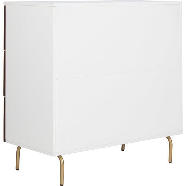 Genevieve 3 Drawer Dresser,  White/Walnut - Dressers - 6