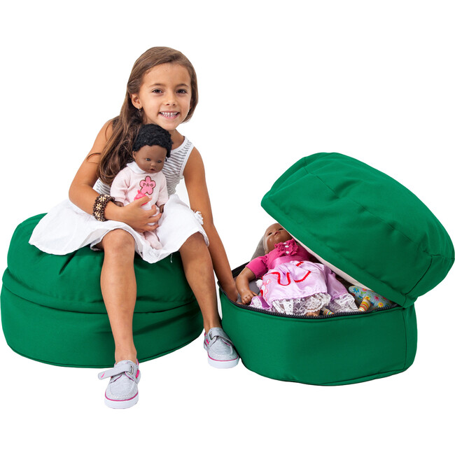 Cotton Storage Pouf, Green - Storage - 3