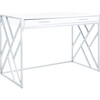 Elaine 1 Drawer Desk, White/Silver - Desks - 5
