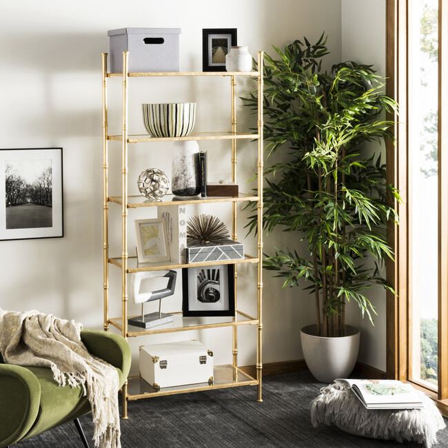 Arden 6-Tier Etagere, Gold - Bookcases - 6