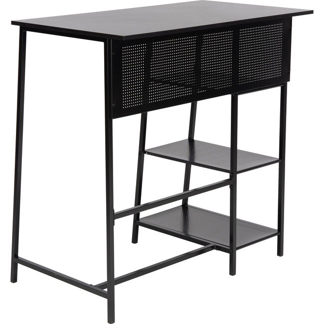 Hayden 3 Shelf Standing Desk, Black - Desks - 6