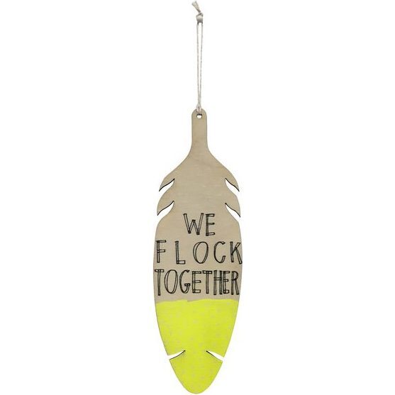 We Flock Together Wall Charm, Neon Yellow