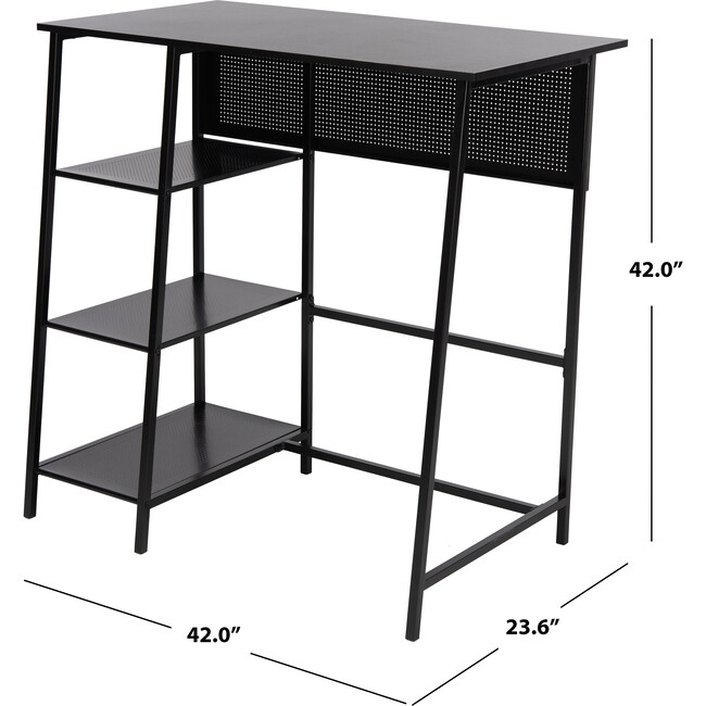 Hayden 3 Shelf Standing Desk, Black - Desks - 7