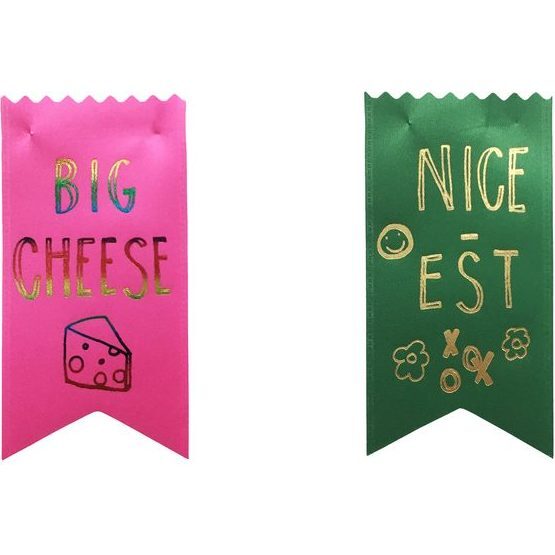 Set of 2 Merit Badges, Big Cheese/Nicest