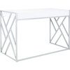 Elaine 1 Drawer Desk, White/Silver - Desks - 8