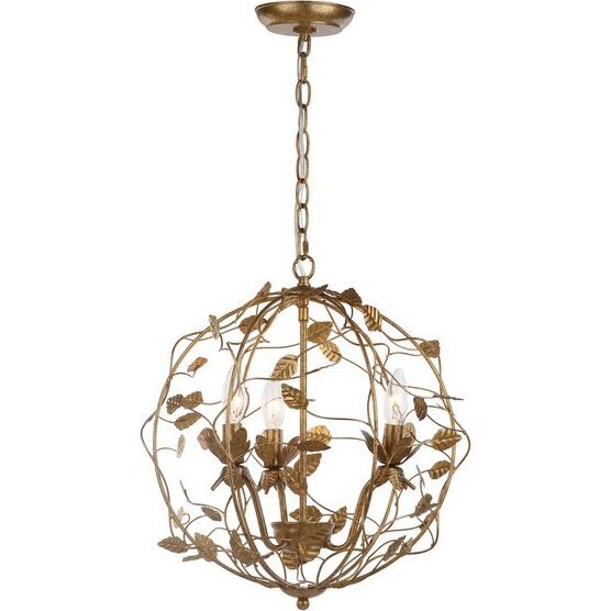 Austen Cage Chandelier, Gold