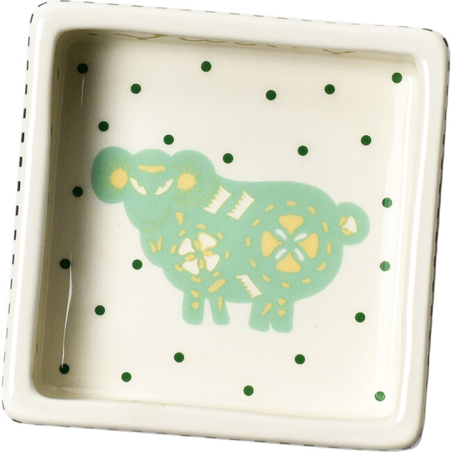 Chinese Zodiac Square Trinket Bowl, Ram - Accents - 1 - zoom