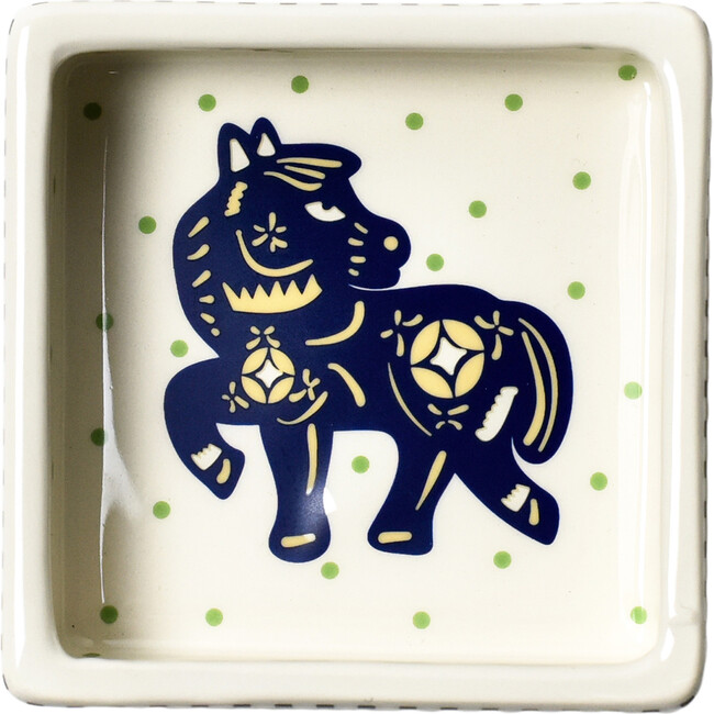 Chinese Zodiac Square Trinket Bowl, Horse - Accents - 1
