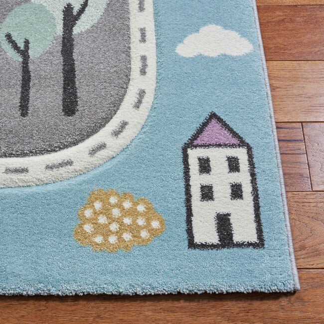 Carousel Kids Scout Rug, Grey/Light Blue - Rugs - 5