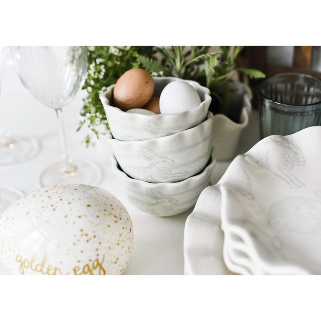 Speckled Rabbit Ruffle Appetizer Bowl