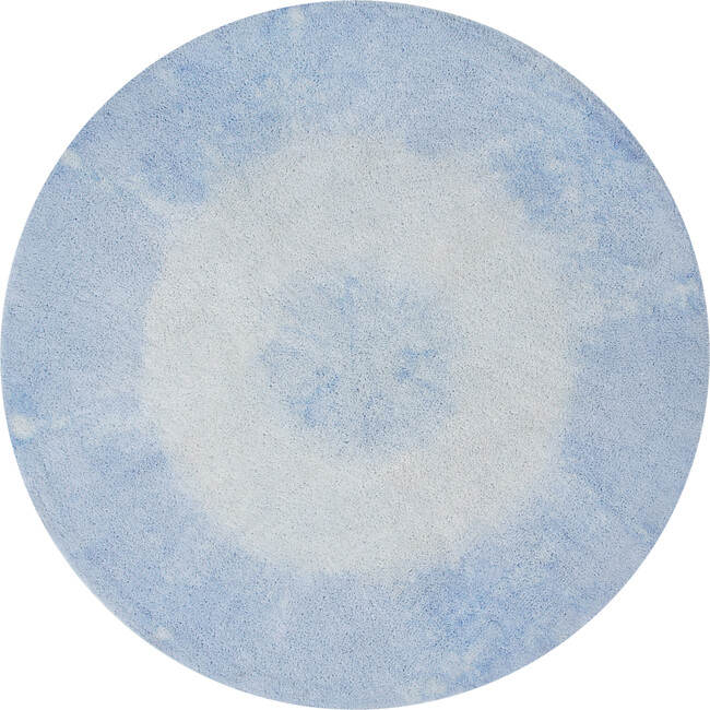 Tie-Dye Washable Rug, Soft Blue - Rugs - 1
