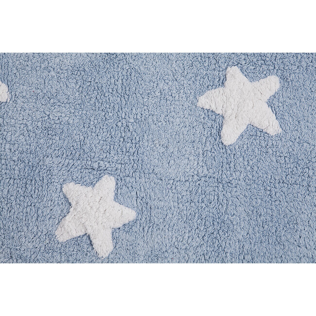 Stars Washable Rug, Blue/White