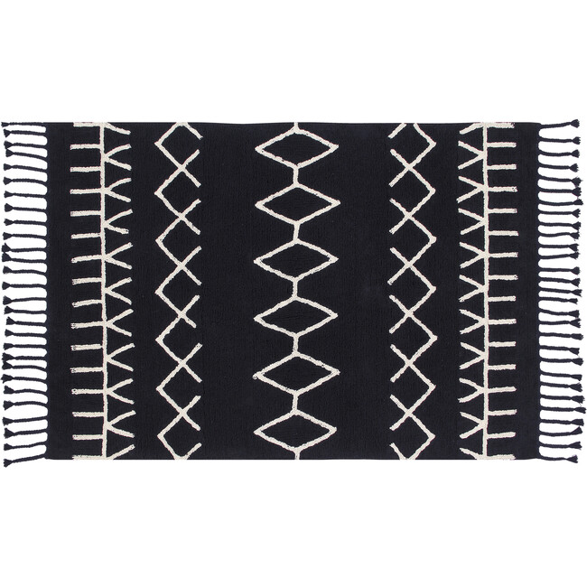 Bereber Washable Rug, Black