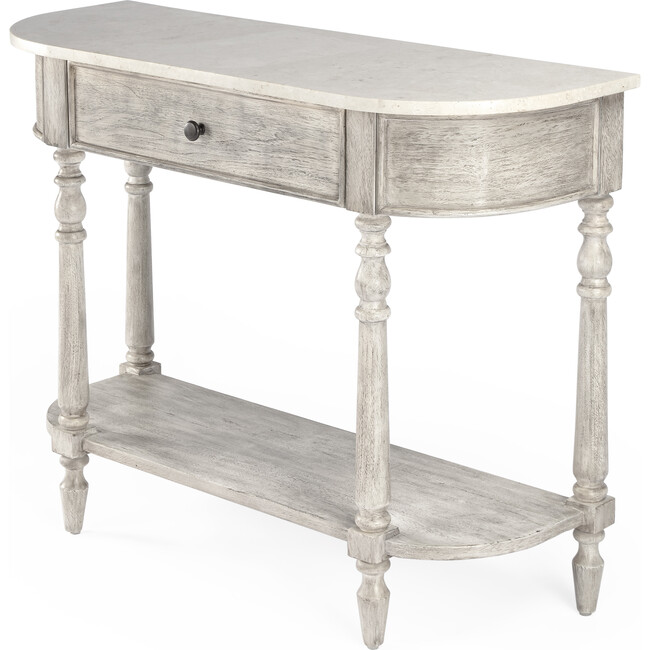 Danielle Marble Console Table, Rustic Gray