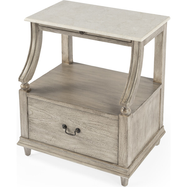Danielle Marble Nightstand, Gray Butler Nightstands & Accent Tables