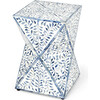 Anais Bone Inlay End Table, White/Blue - Accent Tables - 1 - thumbnail