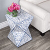 Anais Bone Inlay End Table, White/Blue - Accent Tables - 2